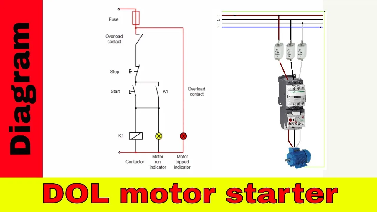 Single Phase Motor Starter Circuit Diagram