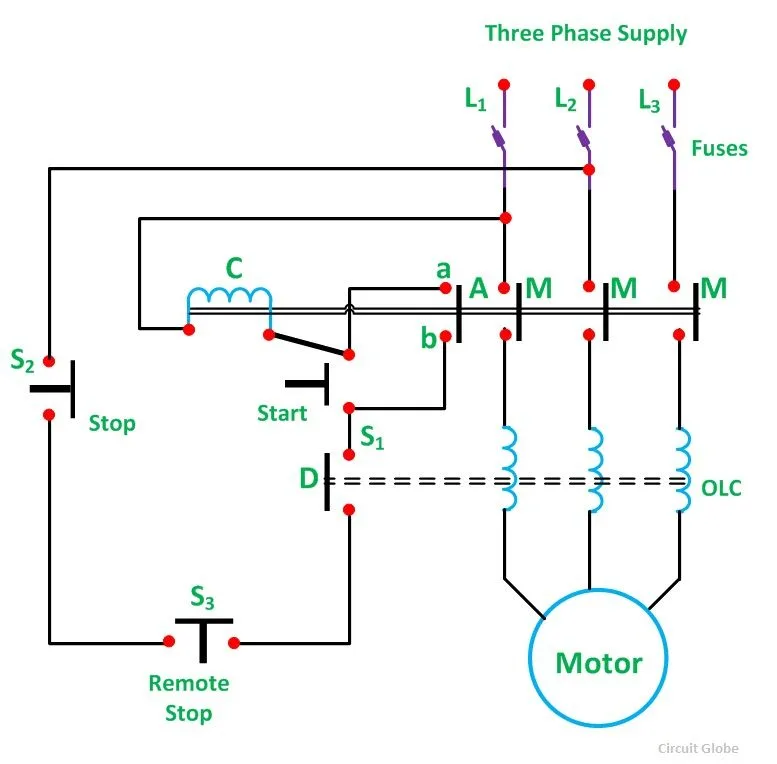 Single Phase Motor Starter Diagram