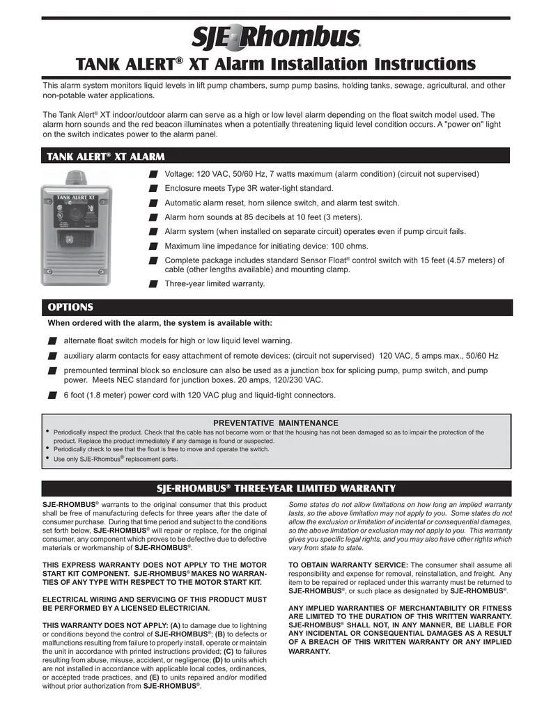 Sje Rhombus Tank Alert Xt Wiring Diagram Wiring Diagram