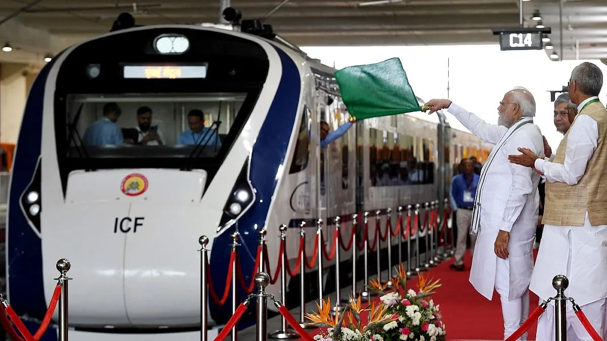 Sleeker Swifter With Revolving Seats Modi Flags Off Gandhinagar Mumbai Vande Bharat Express