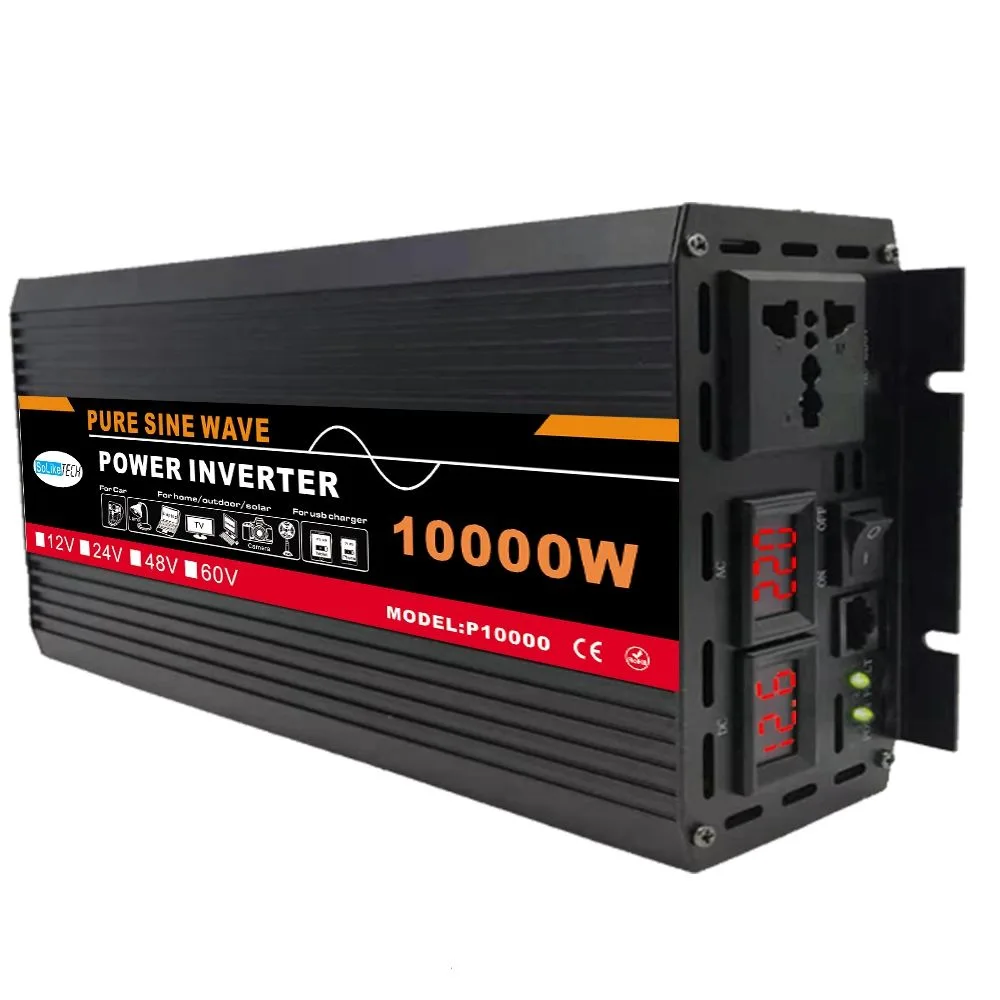 Soliketech 10000W Pure Sine Wave Inverter Car Power Converter Dc 12 24 48 60V To Ac 220V