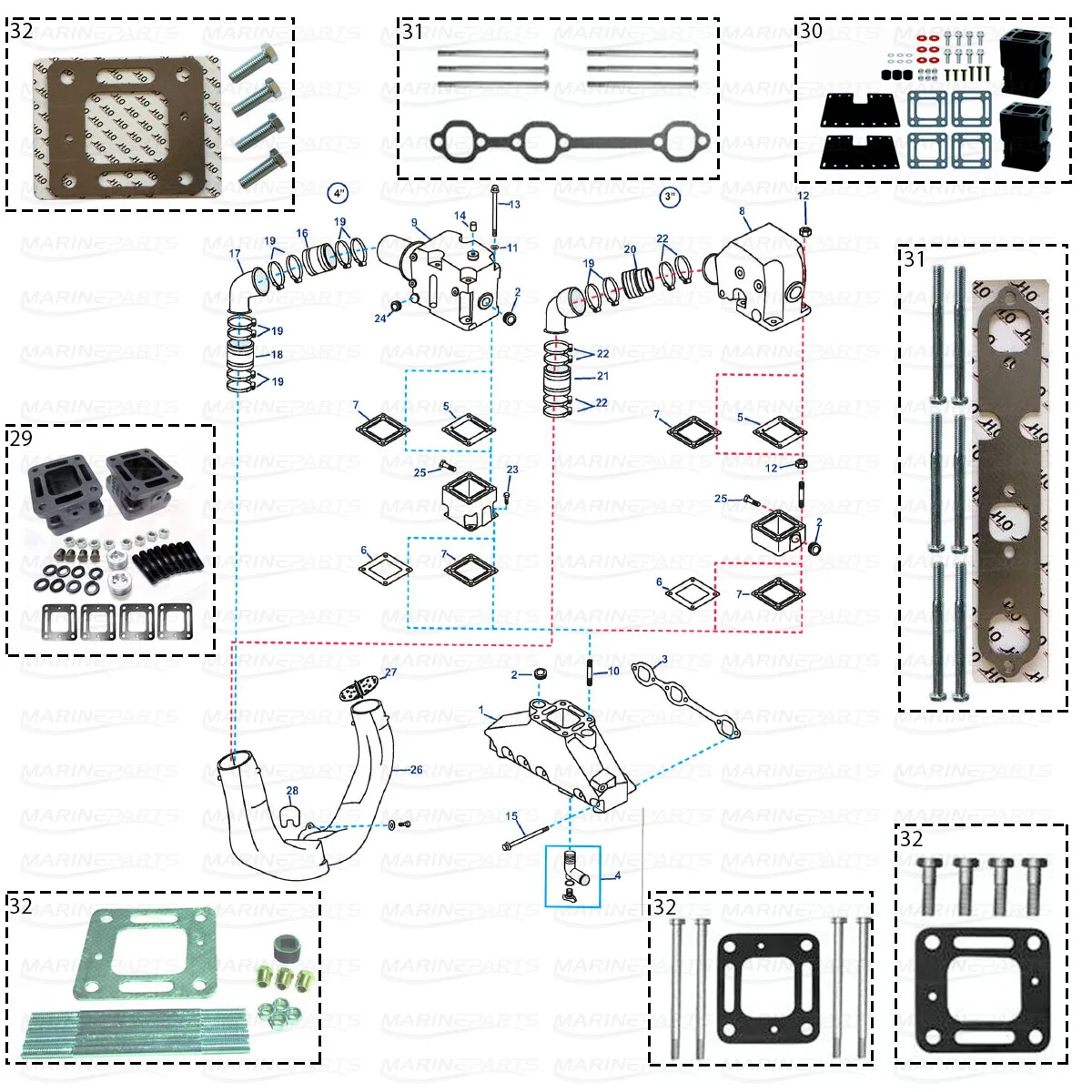 Spare Parts Inboards Mercruiser Engine Parts