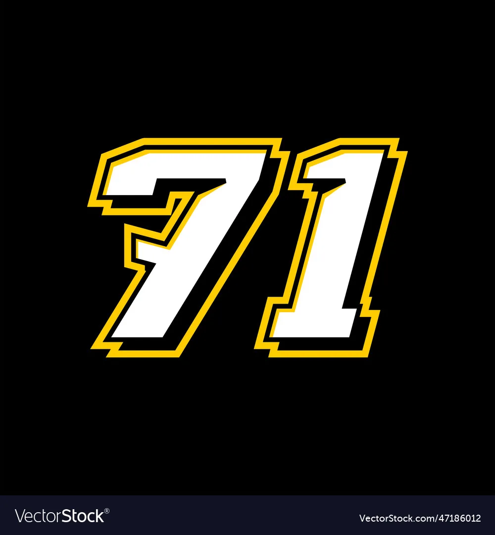 Sport Racing Number Template 71 Royalty Free Vector Image