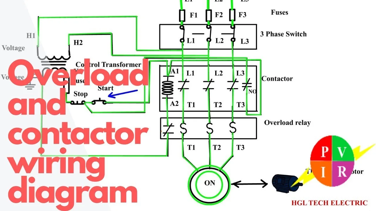 Square D 3 Phase Contactor Diagram Single Phase Contactor Wi