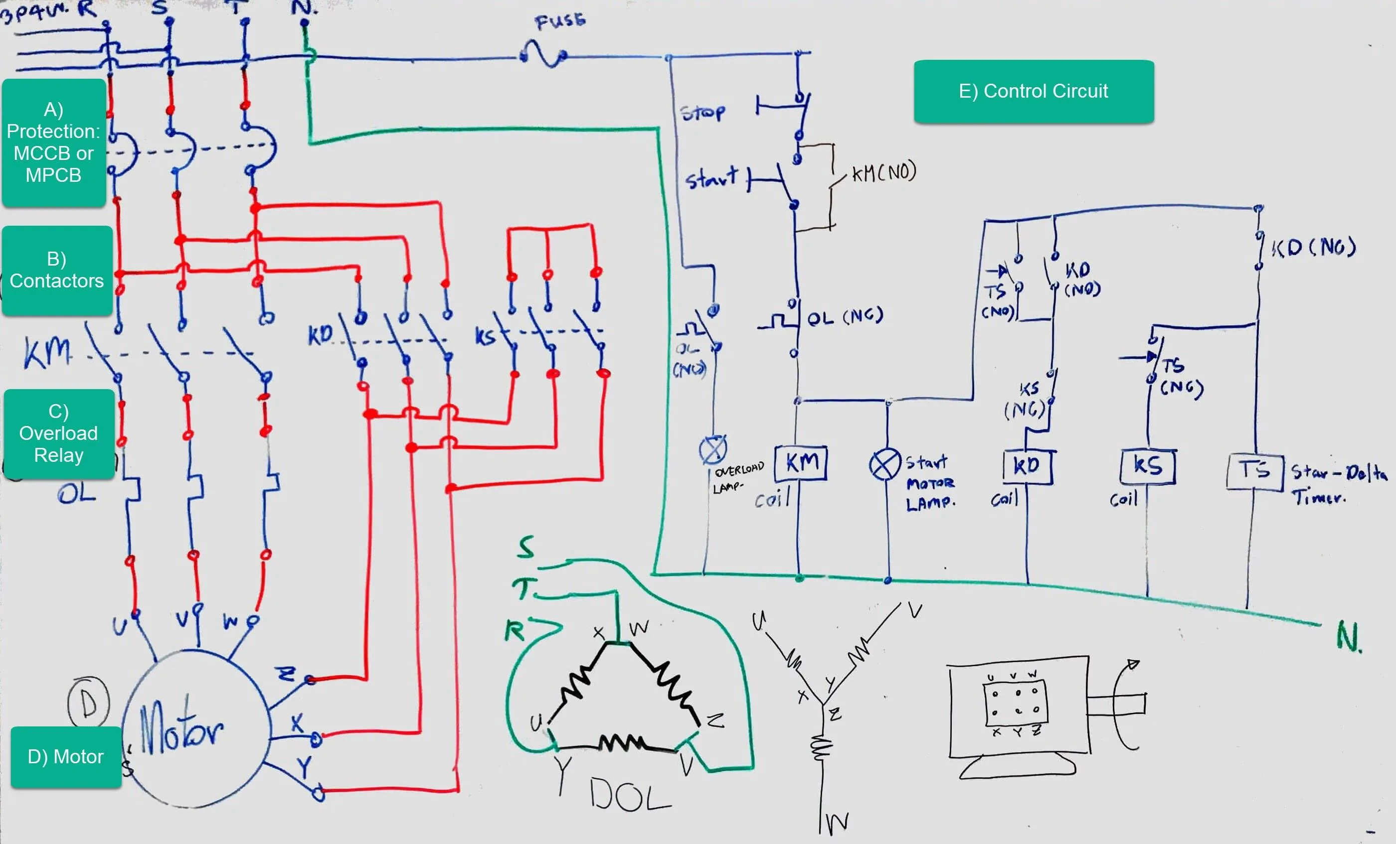 Star Delta Motor Wiring Diagrams