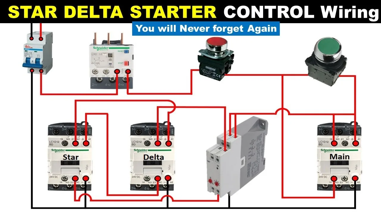 Star Delta Starter Power And Control Wiring Diagram Star Del