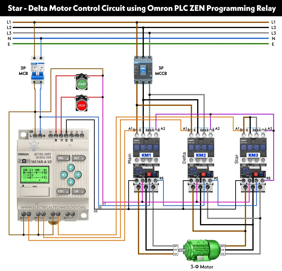 Star Delta Starter Using Plc Motor Control Ladder Wiring
