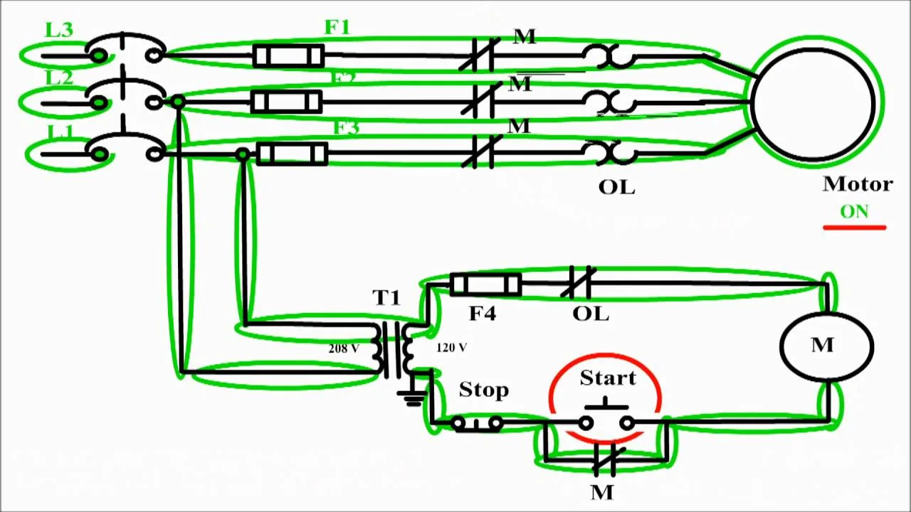 Start Stop Wiring Diagram Motor 3 Wire Start Stop Wiring Dia