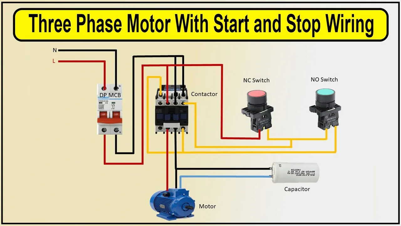 Start Stop Wiring Diagram Motor 3 Wire Start Stop Wiring Dia