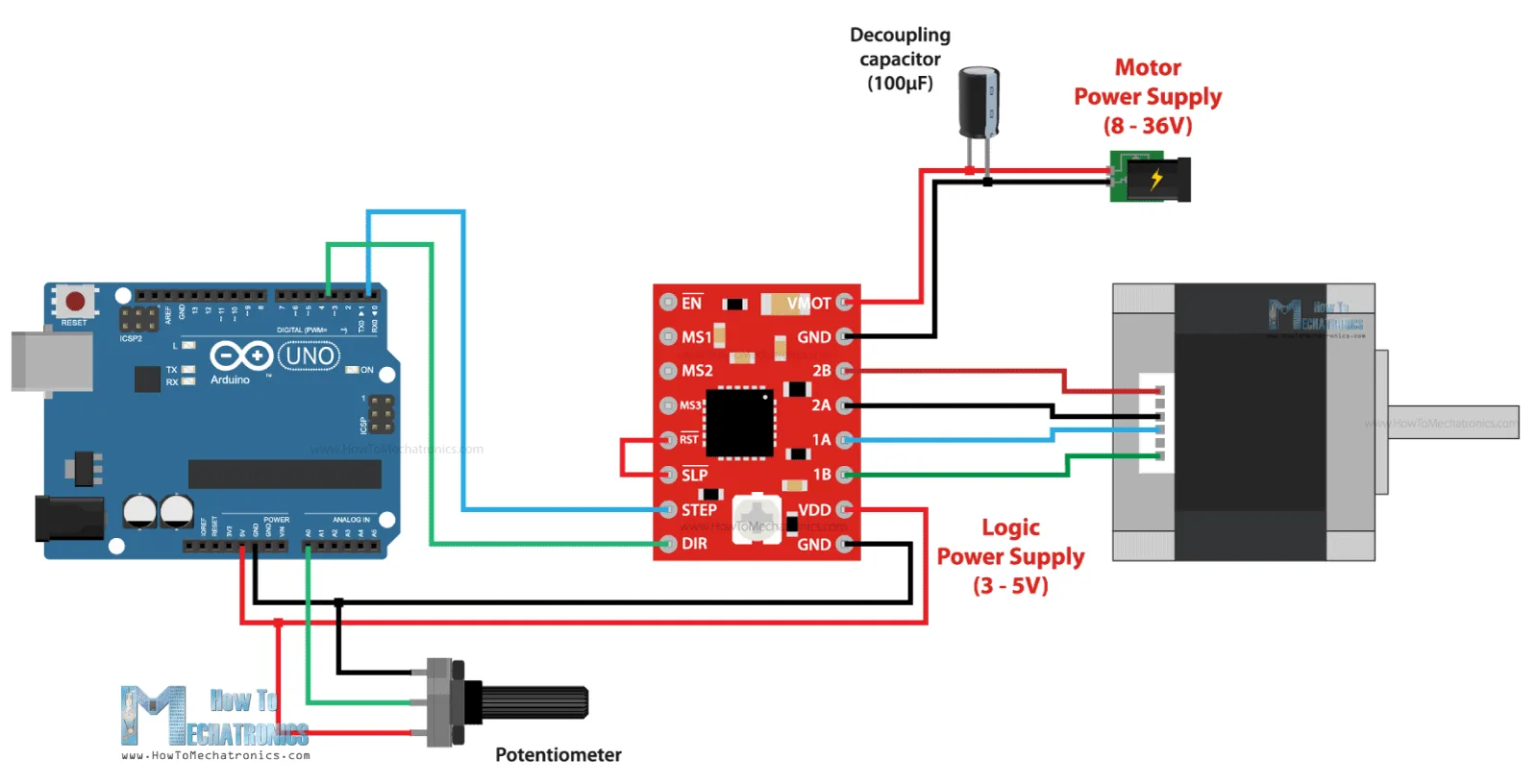 Stepper Motor Arduino Wiring