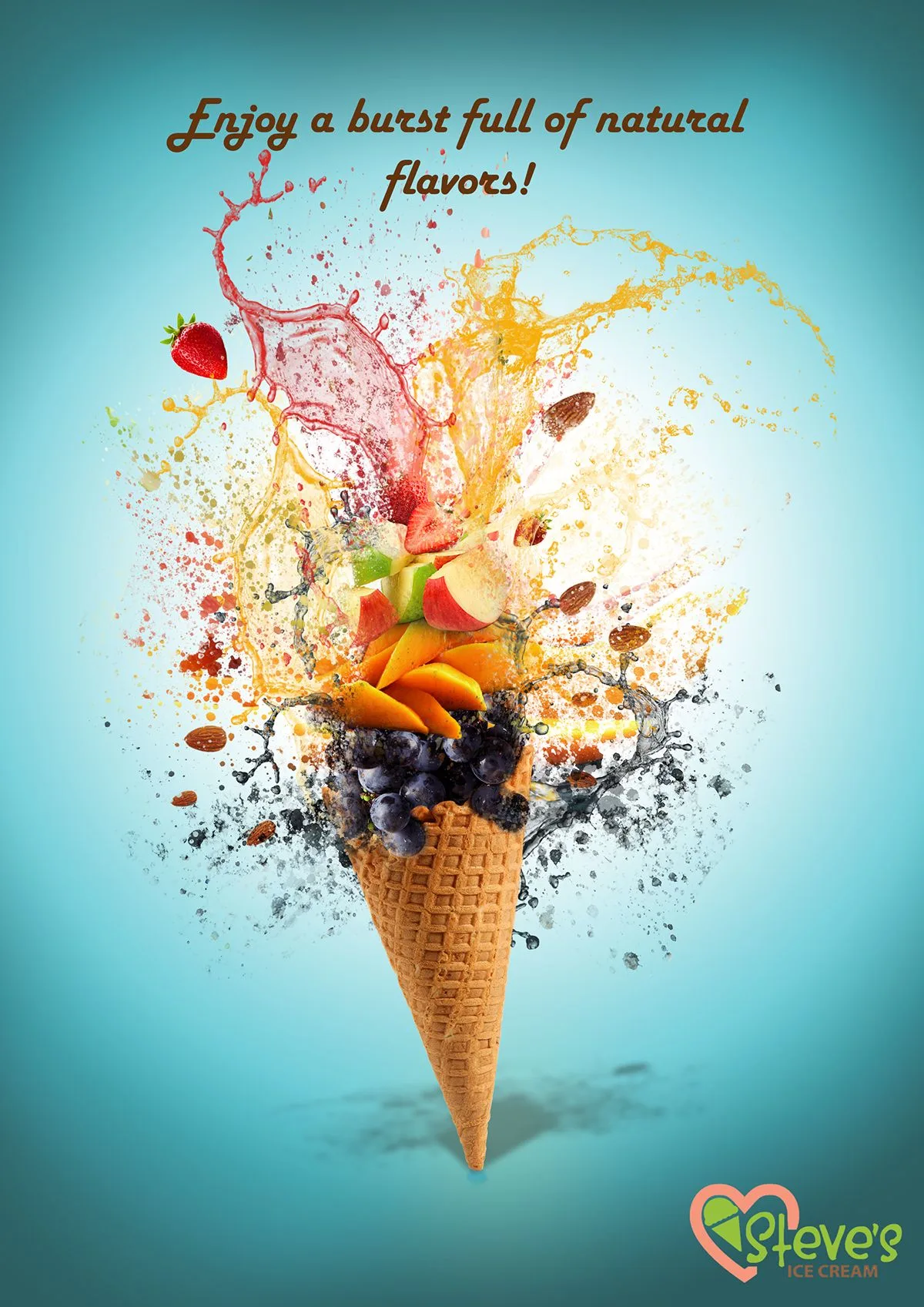 Steve S Ice Cream Ad On Behance Ice Cream Poster Ice Cream Logo Vintage Ice Cream