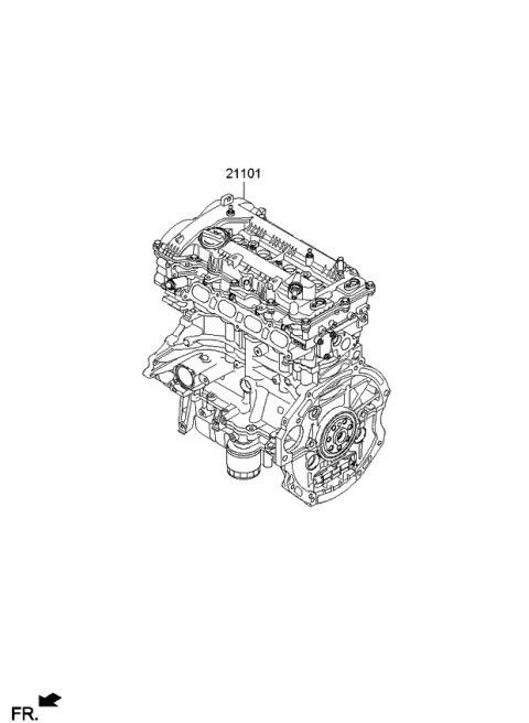 Sub Engine 2014 Kia Forte