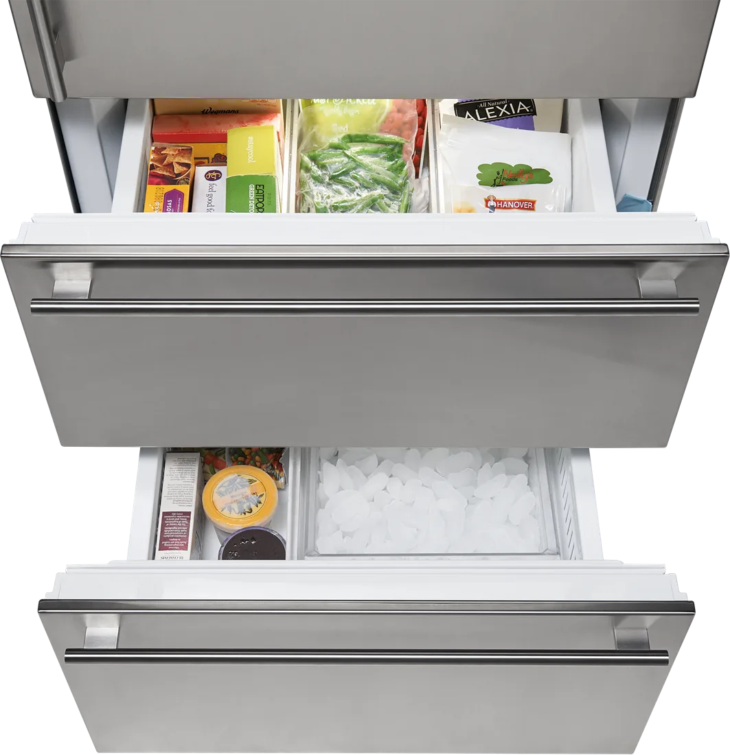 Sub Zero 30 Designer Over And Under Refrigerator Freezer With Ice Maker And Internal Dispenser
