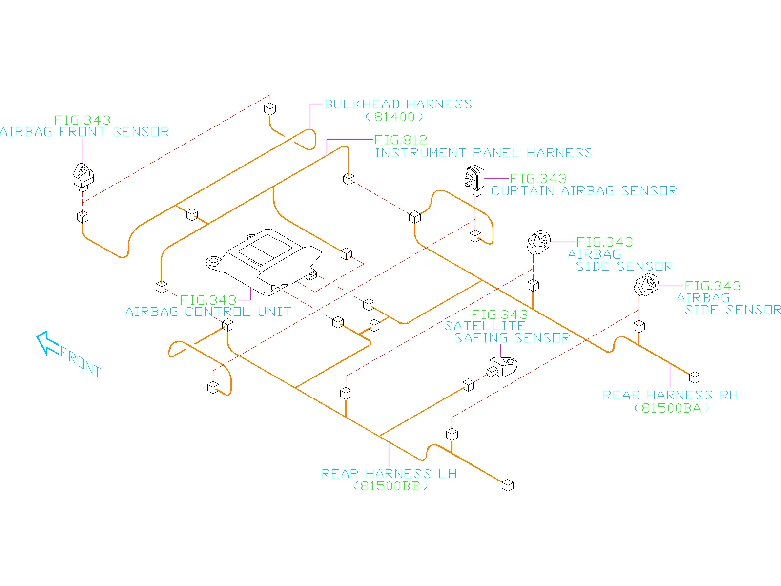Subaru Impreza Wiring Harness Center Bulkhead Main 81402Fl01B Kirby Subaru Ventura Ca