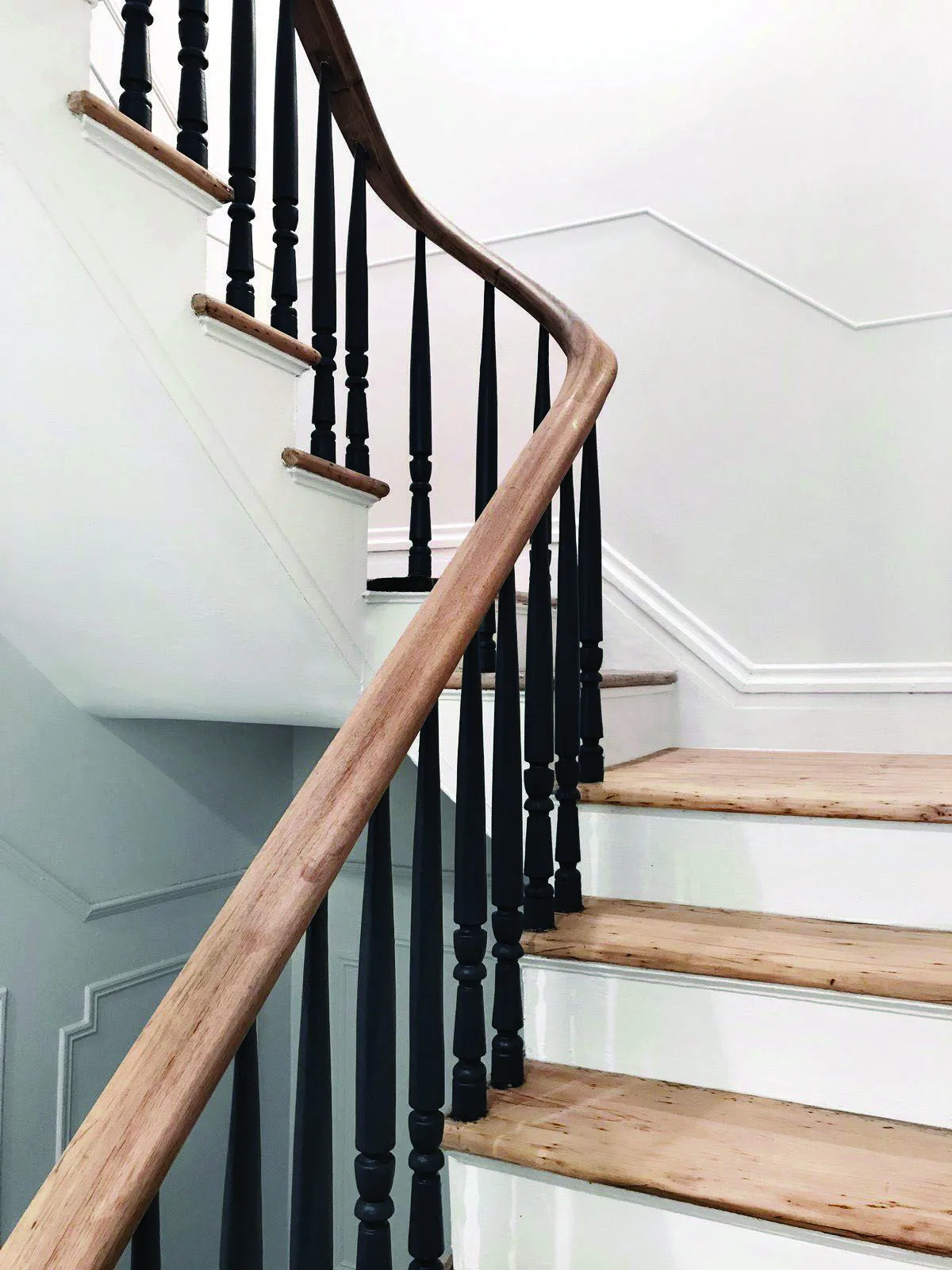 Suitable Stairs Painted And Stained Only On This Page Wooden Staircase Design Painted