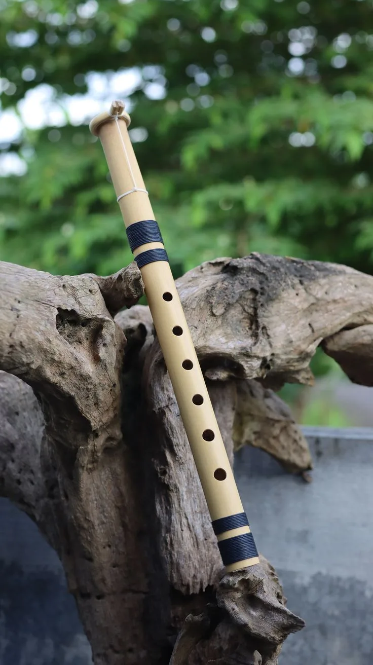Suling Balinese Flute In Medium Size Handcrafted From Bamboo With Waxed Cotton Binding
