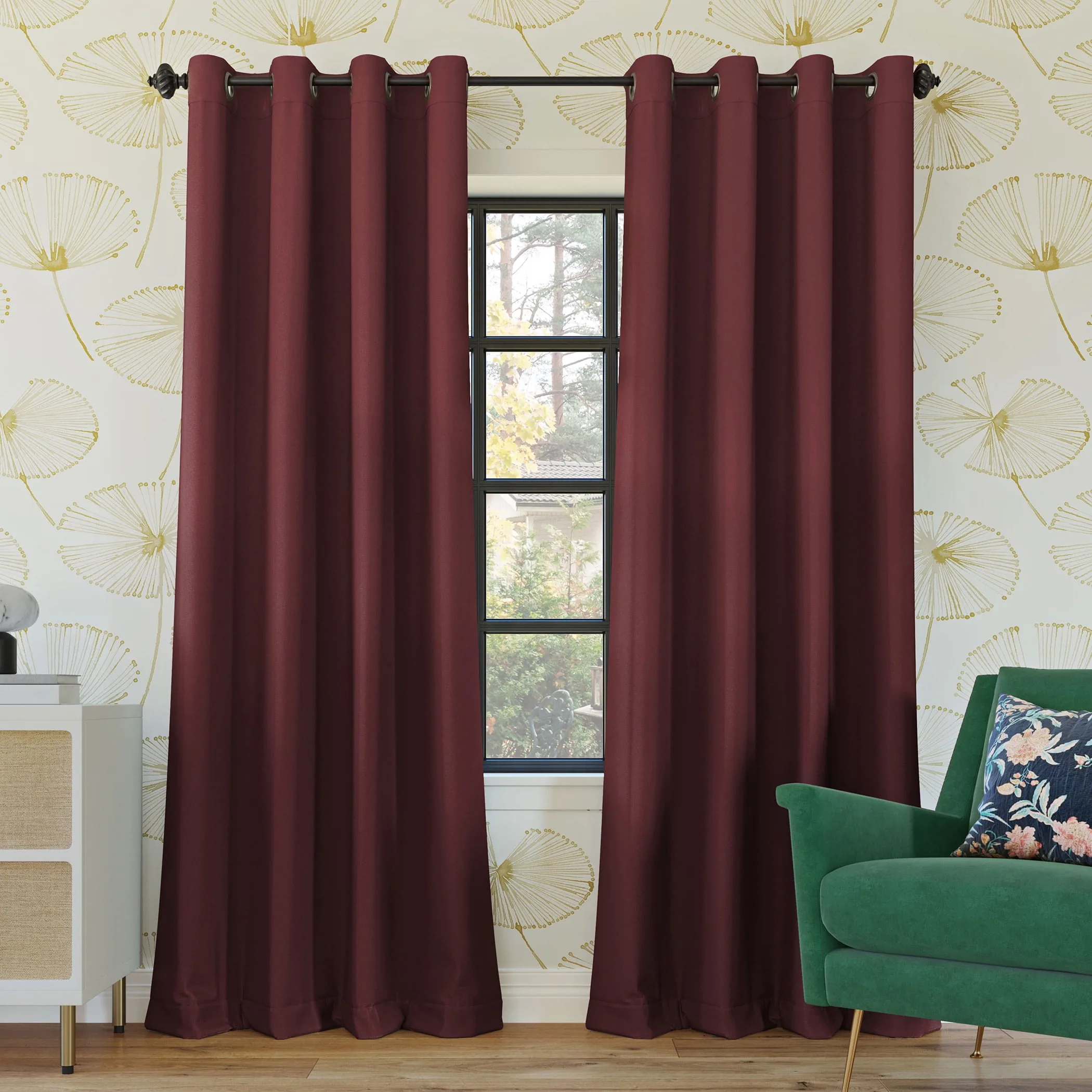 Sun Zero Oslo Extreme 100 Blackout Grommet Curtain Panel 52 X54 Wine 1 Piece Single Panel