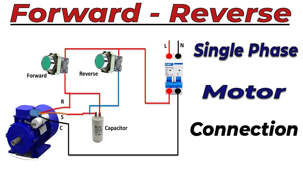 Switch Connection Single Phase Motor Wiring Diagram Forward Reverse