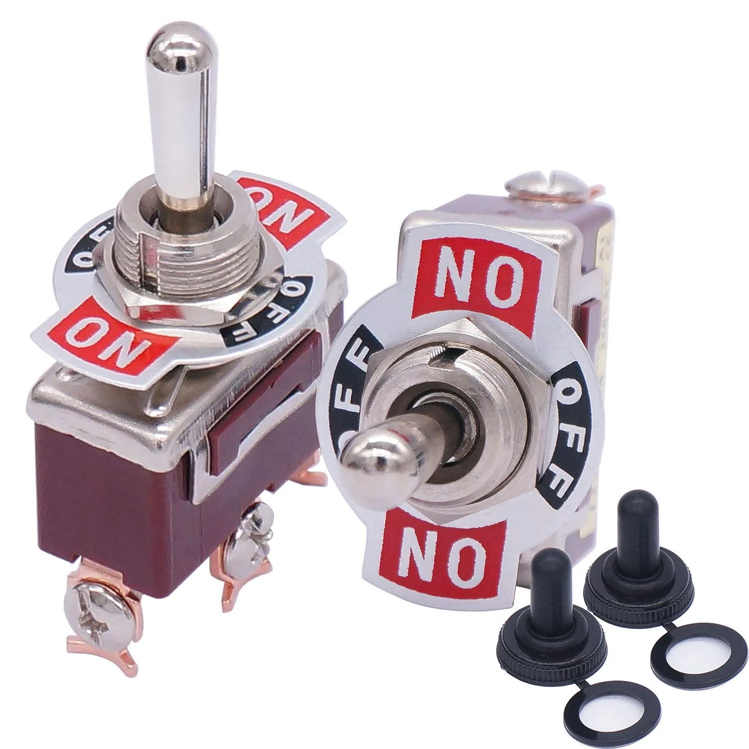 Taiss 2Pcs Momentary Toggle Switch Spdt On Off On 3 Terminal 3 Position Toggle Switches 15A 250V