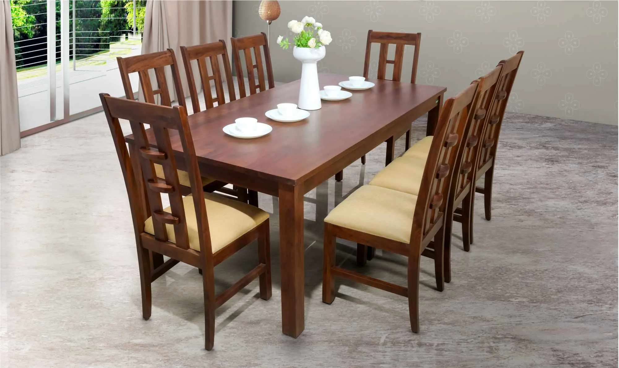 Tency 8 Seater Dining Table Set Damro