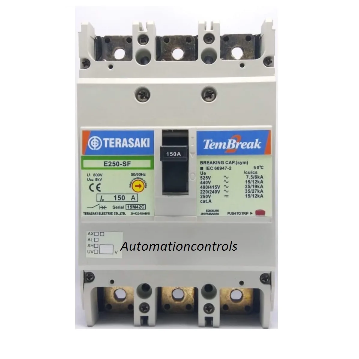 Terasaki Mccb Breaker 3Pole 150A Moulded Case Circuit Breaker E250 Sf Tembreak Automation