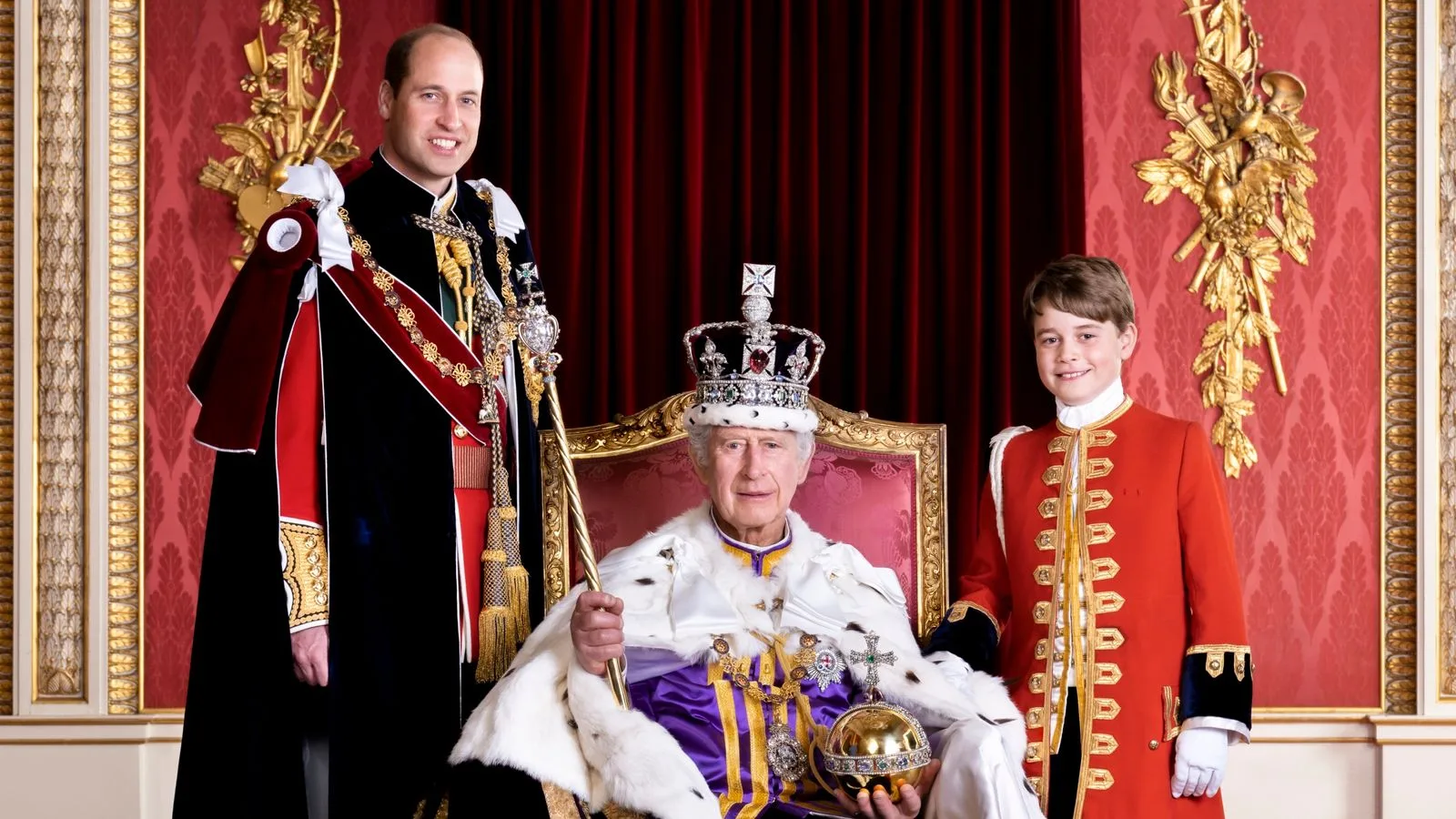 The King And His Heirs Charles Pictured With Prince William And Prince George In New Portrait