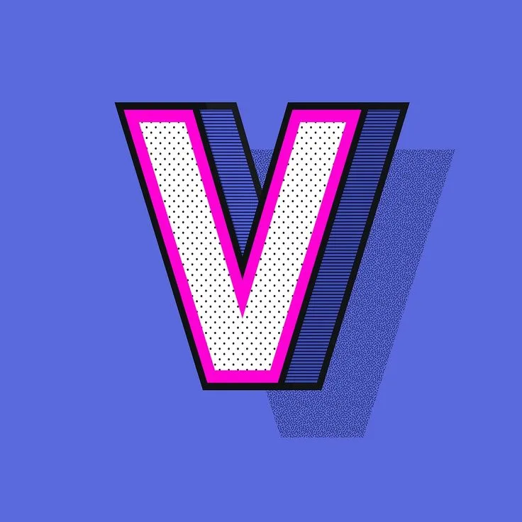 The Letter V Is Made Up Of Dots