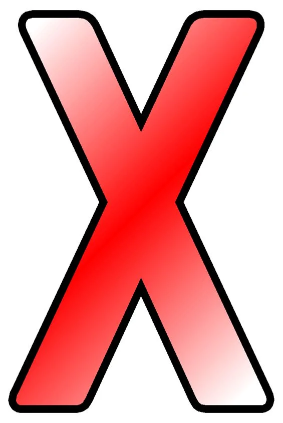 The Letter X Is Red And Black