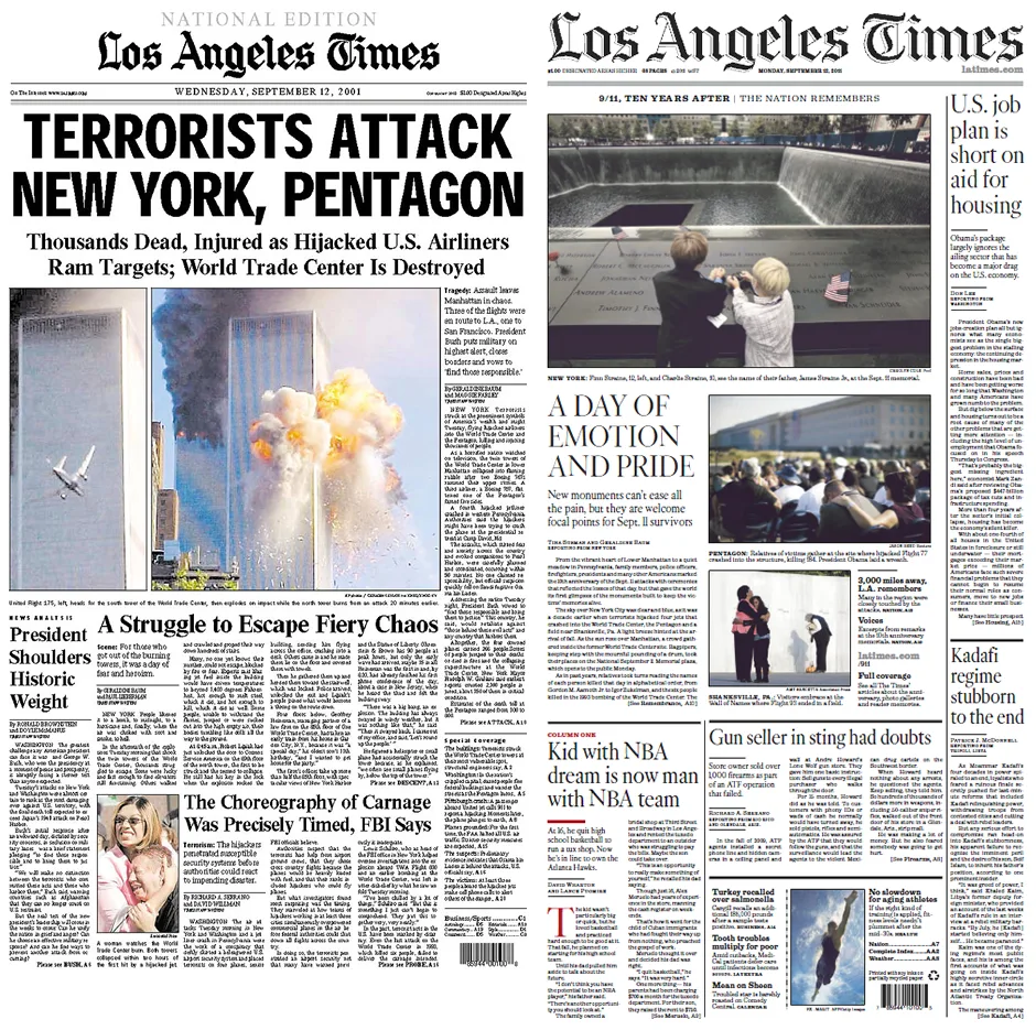Then And Now September 11 Front Pages Abc News