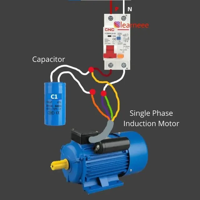 Three Phase Induction Motor With Capacitor And Single Phase Induction Motor Wiring Diagram At N