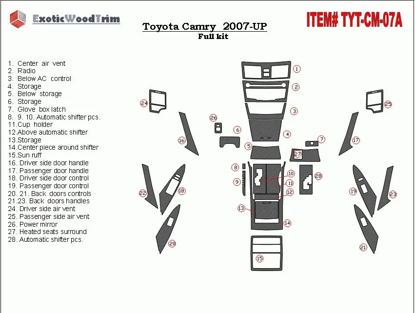 Toyota Camry Diagram Of Parts
