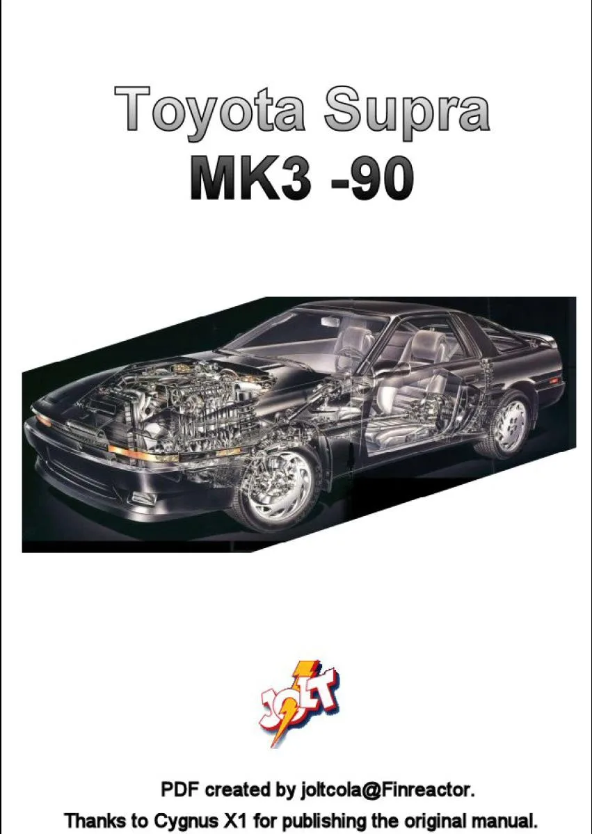 Toyota Celica Supra Mk3 1990 Service Repair Manual Diy Guides