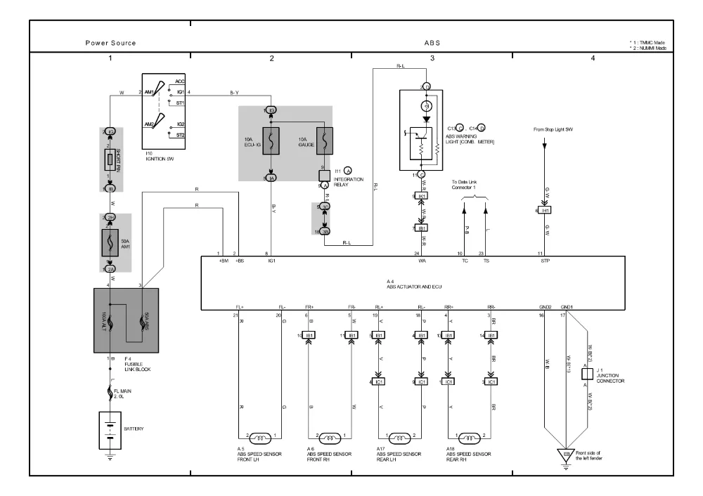 Toyota Corolla 1998 Wiring Diagram Wiring Diagram