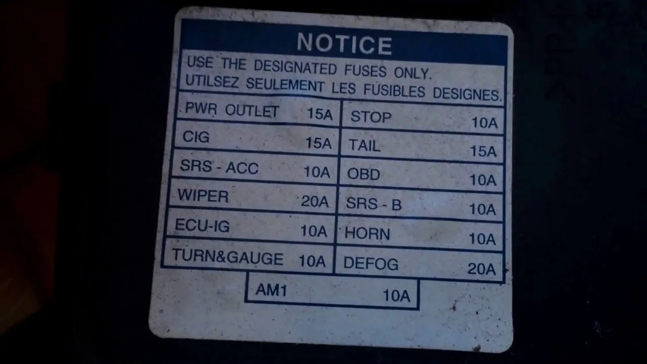 Toyota Rav4 Fuse Box Diagram