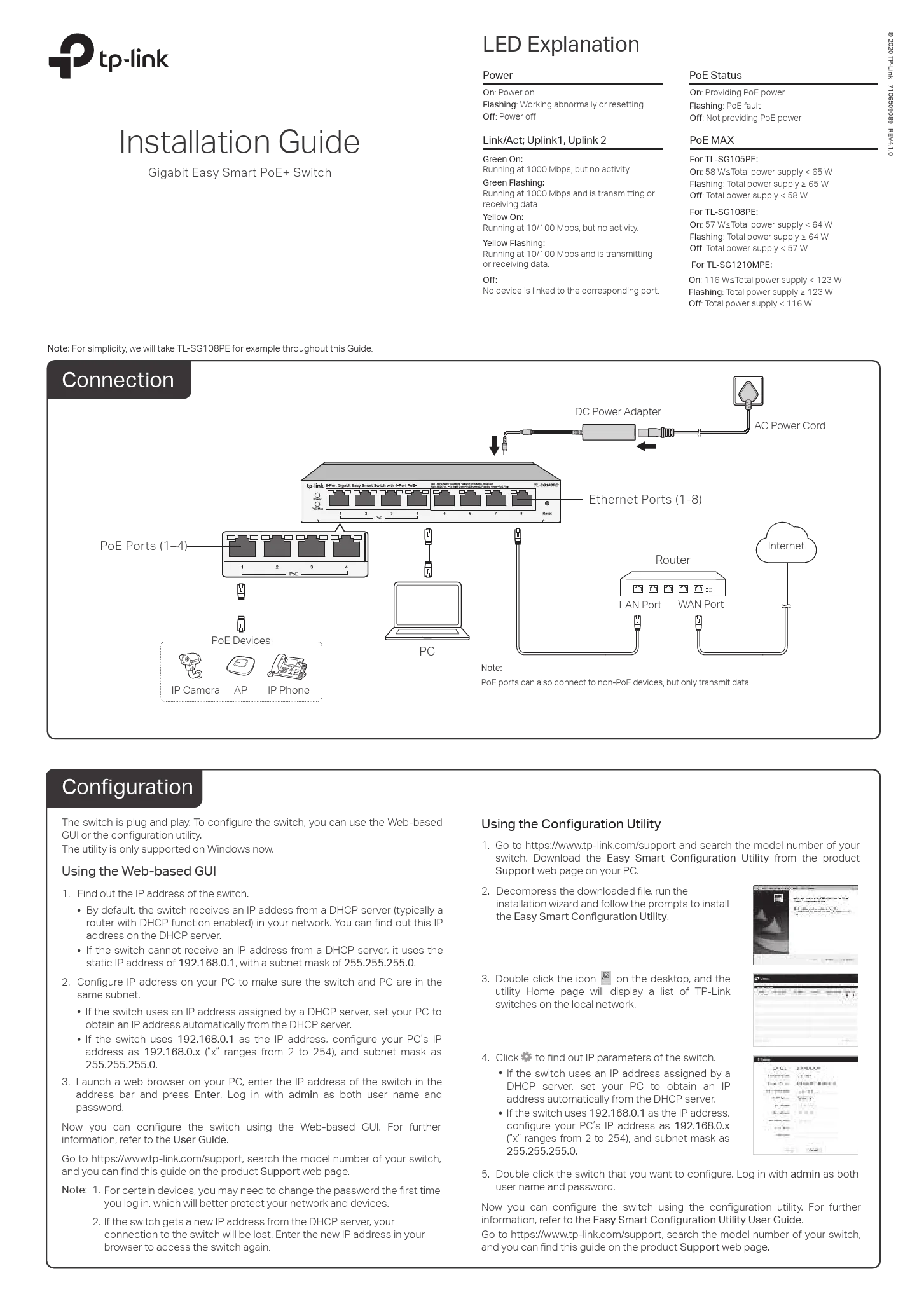 Tp Link 8 Port Gigabit Poe Switch Installation Manual