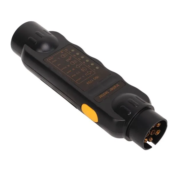 Trailer Socket Tester 7 Pin Electrical Tow Bar Wiring Circuit Light Test Tool For Truck Rv Black