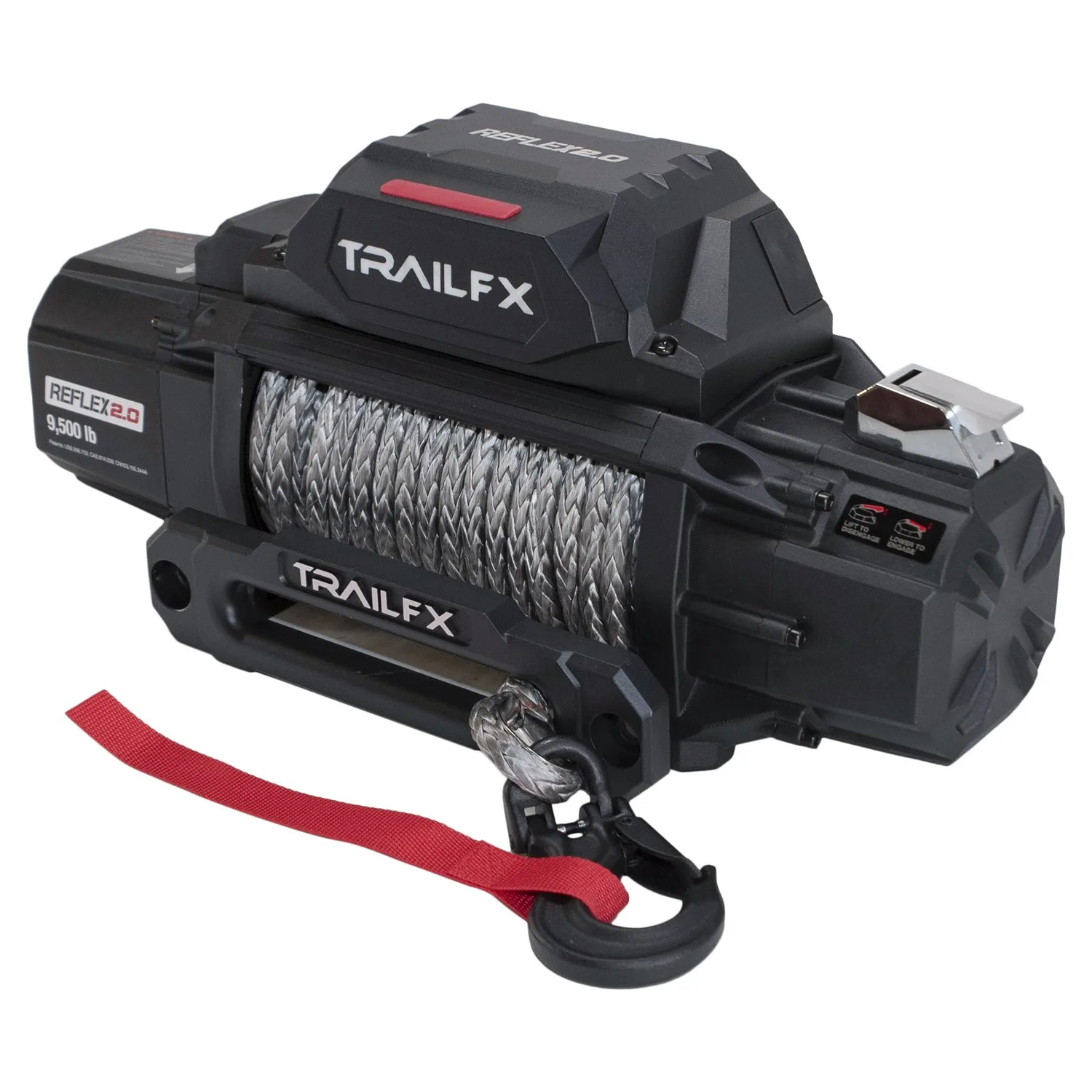 Trailfx Reflex 2 0 Electric Winch W 9 500 Pd Pull Capacity 94 Ft Synthetic Rope Remote