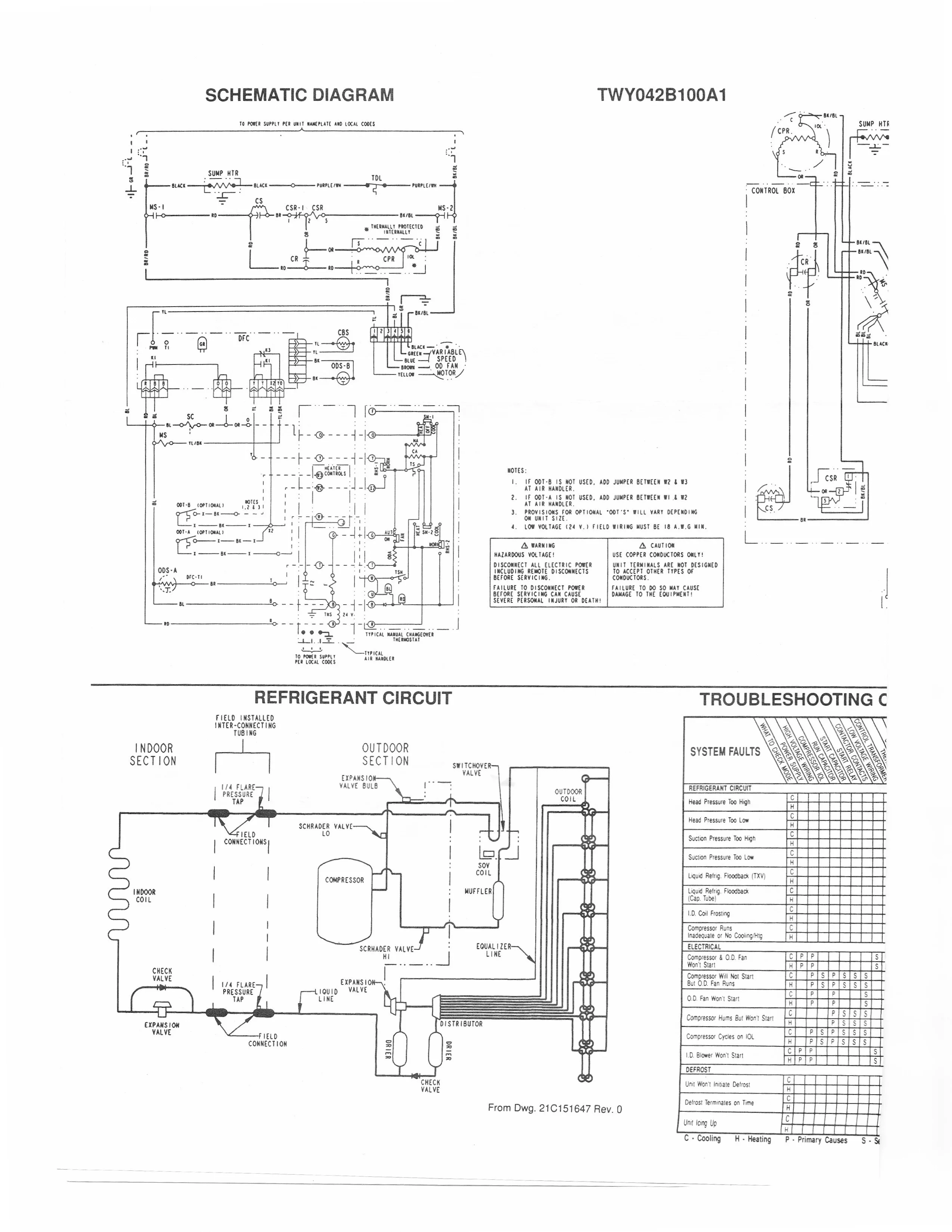 Trane Ycd Wiring Schematic Wiring Diagram