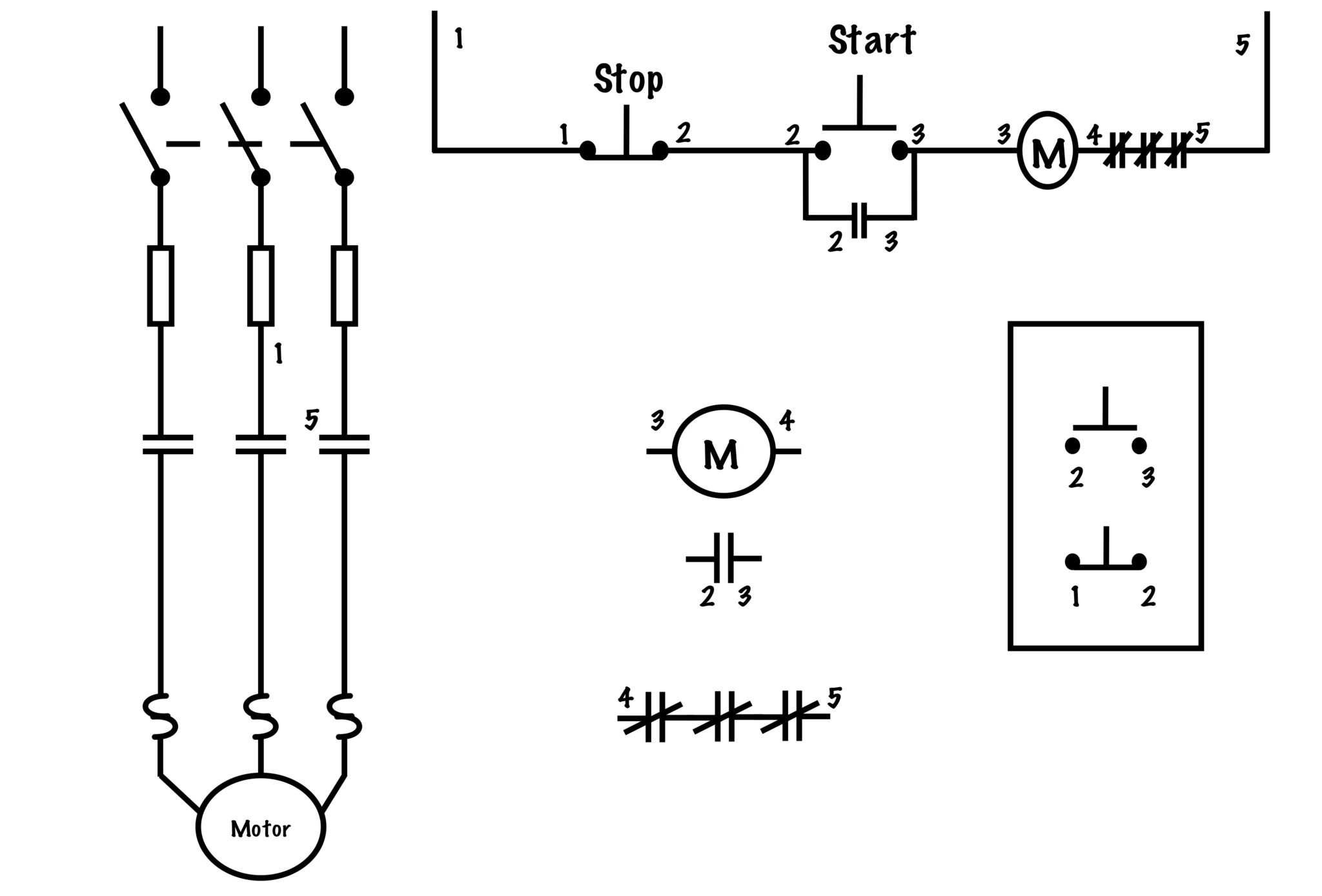 Transferring From Schematic To Wiring Diagram For Connection Purposes Basic Motor Control