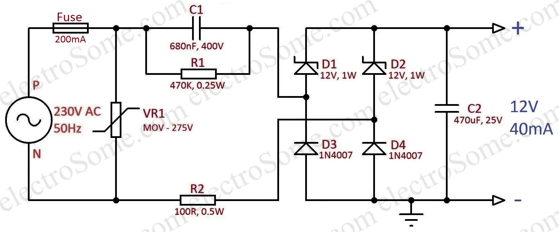 Transformerless Capacitor Power Supply Design