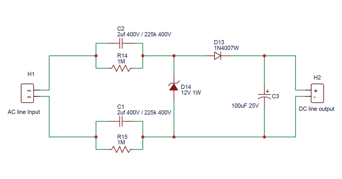 Transformerless Power Supply 12V Transformer Less 12V Power Supply Electrician Idea