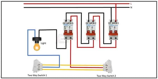 Two Way Switch With Light Wiring Light Switch Wiring Diagram Electrician Idea