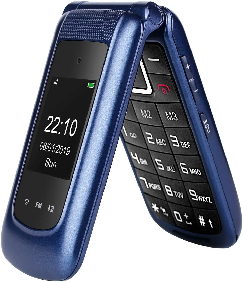 Uleway 3G Flip Phone Unlocked Big Button 2 4 Inch Dual Screen Tmobile Flip Phone Dual Sim Card