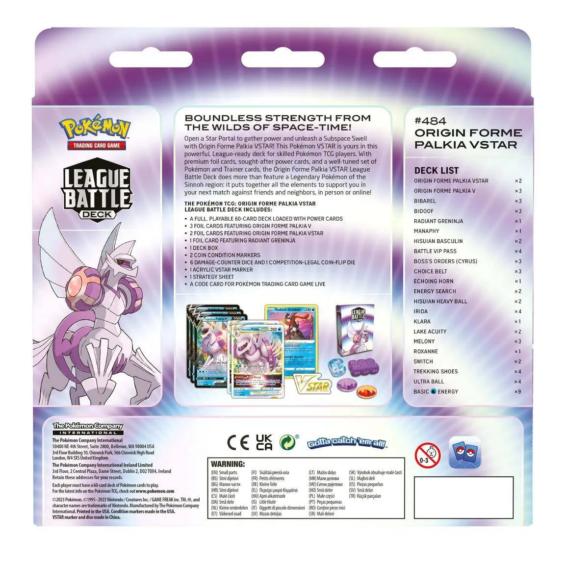 Un Deck De Ligue De Combat Palkia Vstar Pour Le Jcc Pokémon
