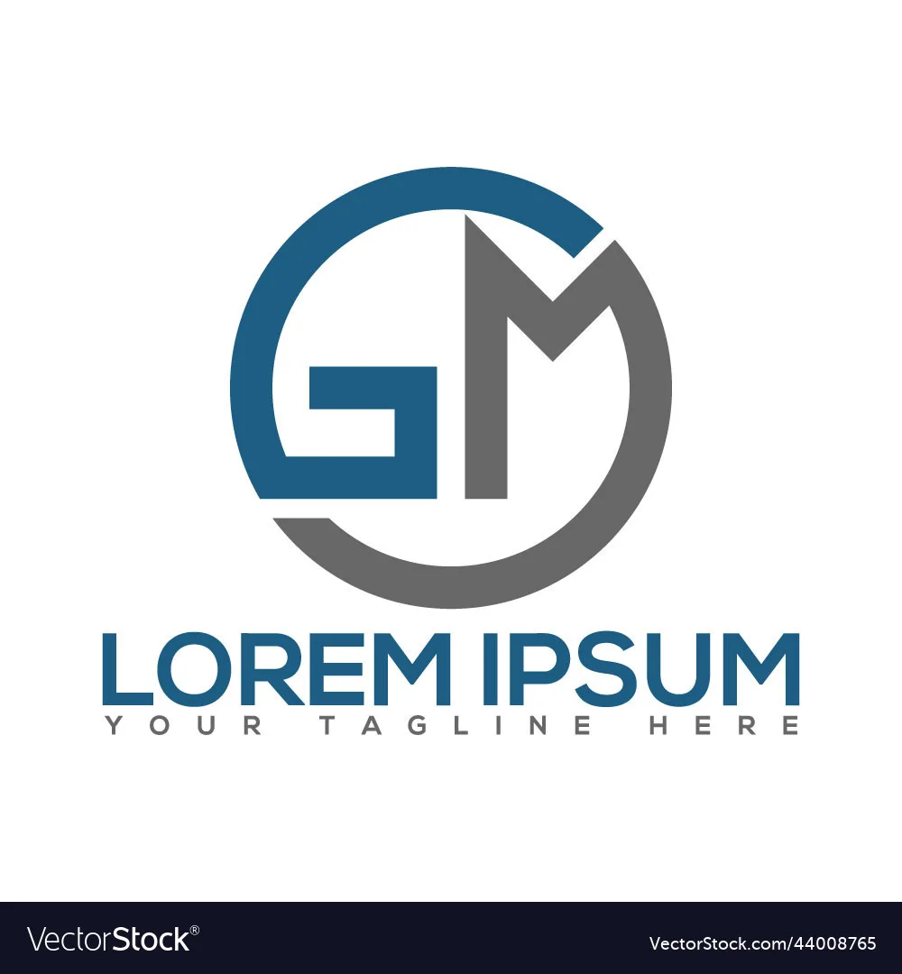 Unique And Modern Gm Logo Design Royalty Free Vector Image