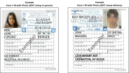 Us I 94 Card