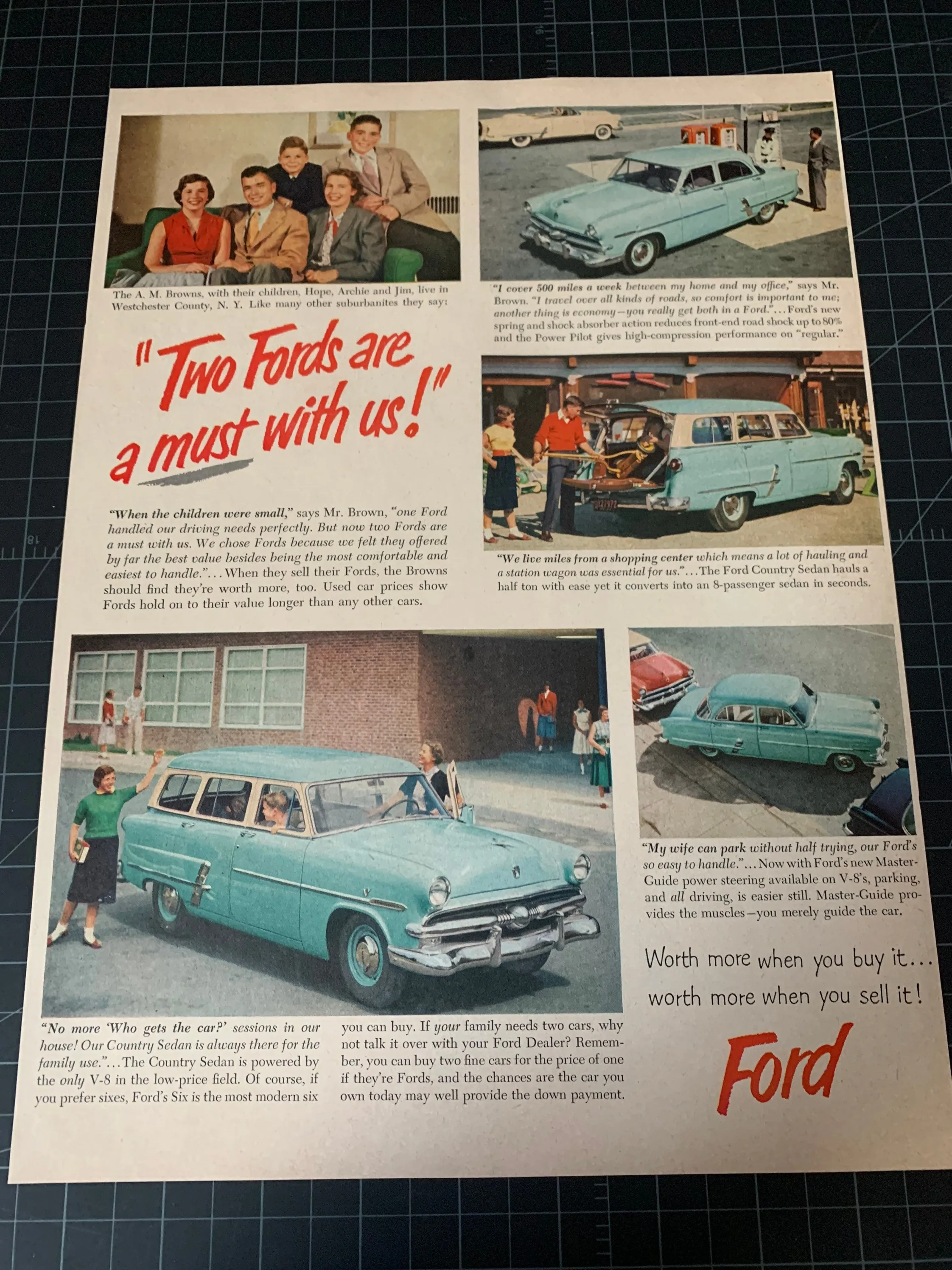 Vintage 1953 Ford Country Sedan Print Ad Etsy