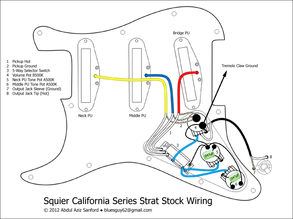 Vintage Fender Stratocaster Wiring Diagram