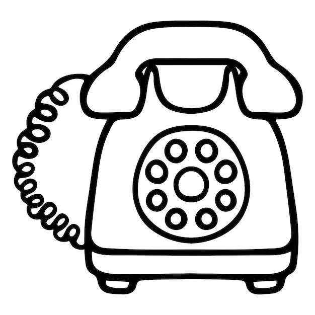 Vintage Landline Phone Sketch