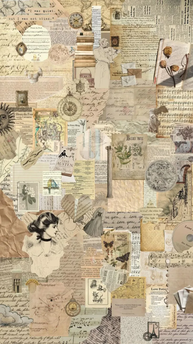 Vintage Paper Collage Art